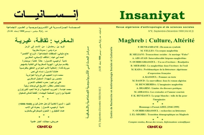 cover_caption 9 – Maghreb : Culture, Otherness