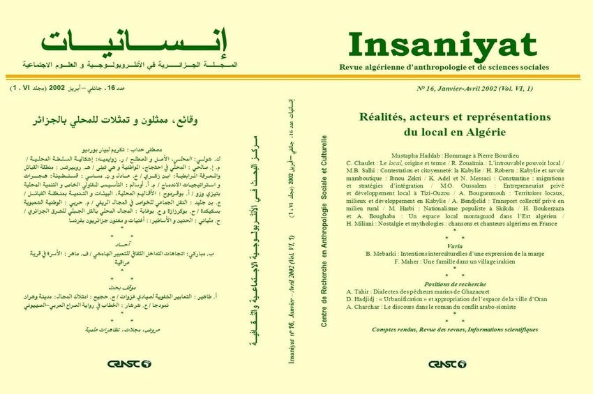 cover_caption 16 – Realities, actors and representations of the local in Algeria