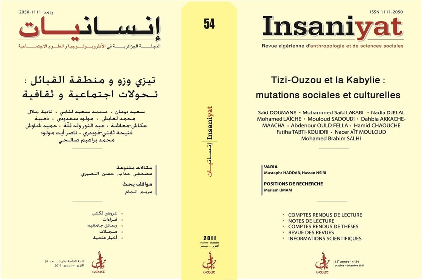 cover_caption 54 – Tizi-Ouzou and Kabylia : social and cultural changes