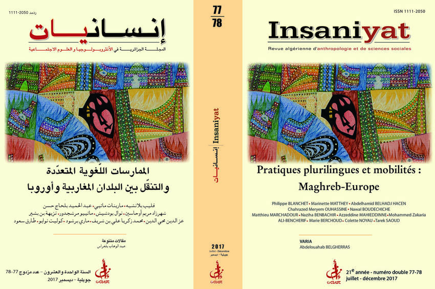 cover_caption 77-78 – Plurilingual practices and mobility : Maghreb-Europe